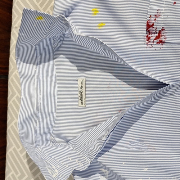 Zara Striped Distructex Painters Shirt - Picture 10 of 13
